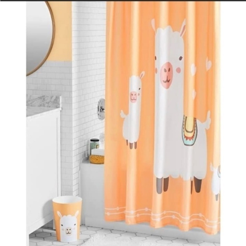 Time zone llama shower curtain hc
